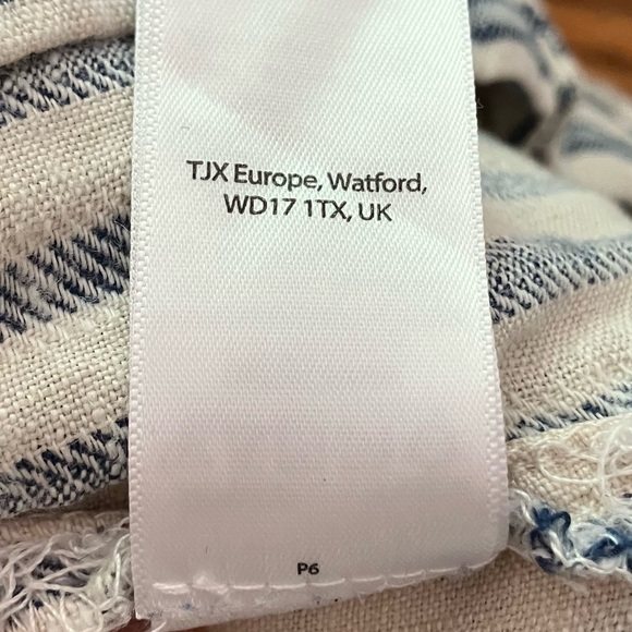 Tahari Women’s Blue 100% Linen Button Button-Down Striped Maxi Skirt Size Large - Picture 9 of 9